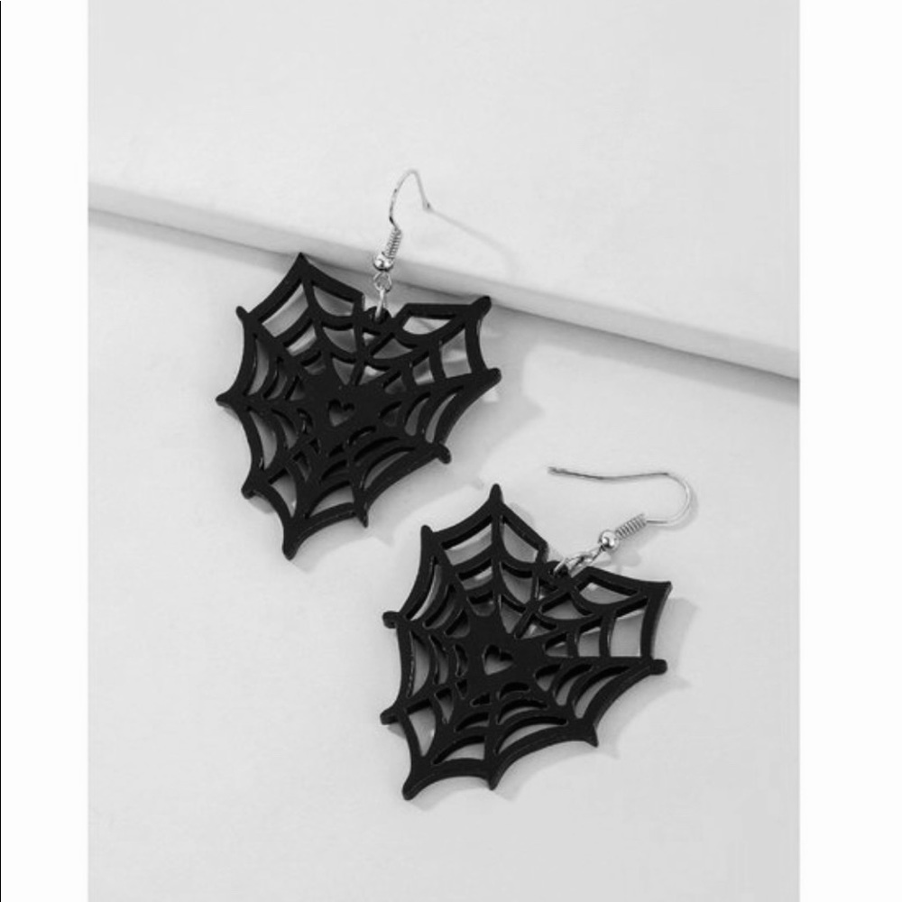 Cobweb Design Drop Earrings